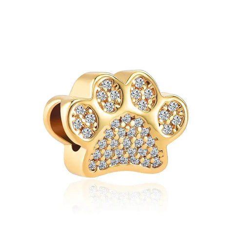 Gold Paw Print Charm - Gold Paw Print Charm