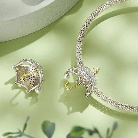 Gold Umbrella Charm - Gold Umbrella Charm