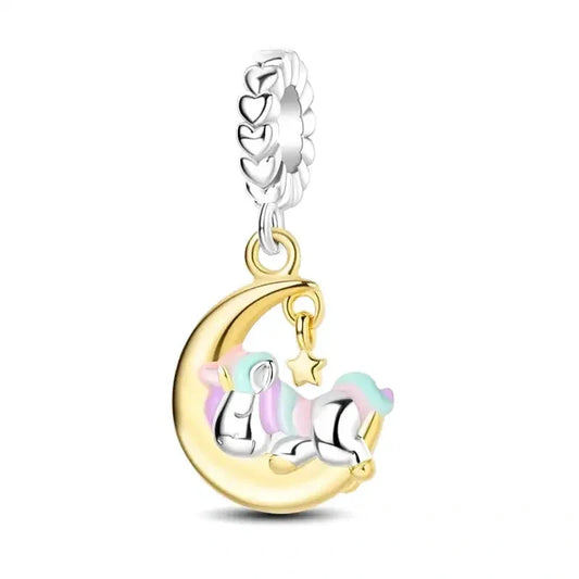 gold-unicorn-charm affordable fits Pandora bracelet charm Jewelry