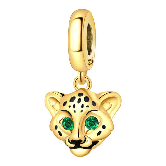 jewlouli golden cheetah dangle pandora charm jewelry fits pandora bracelet