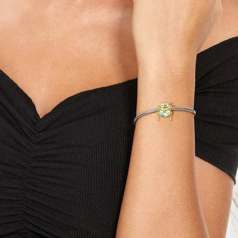 jewlouli golden lucky cat pandora charm jewelry fits pandora bracelet