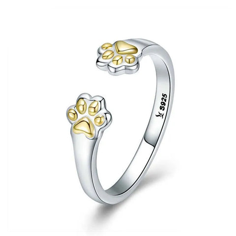 Golden Paw Print Ring