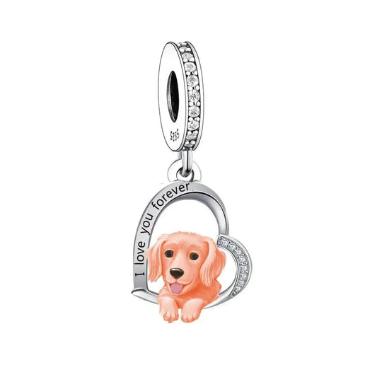 jewlouli golden retriever dog pandora charm jewelry fits pandora bracelet