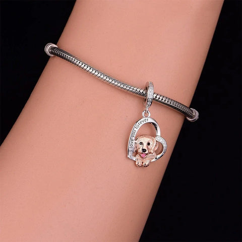 jewlouli golden retriever dog pandora charm jewelry fits pandora bracelet