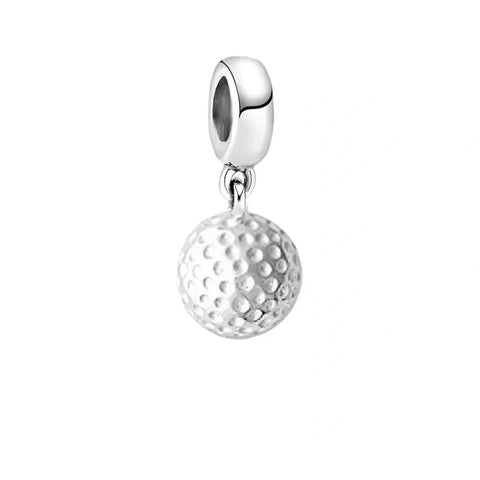 Silver golf ball charm.