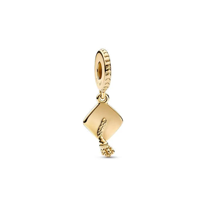 Pandora Shine graduation cap charm, symbolizing academic success on charm bracelets