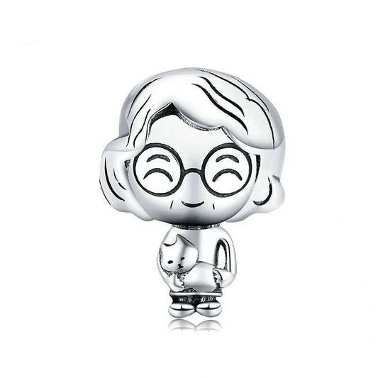 Grandma Charm with a cat