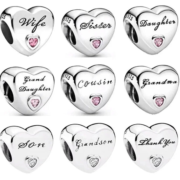 Grandma Heart Charm - grandma-heart-charm Jewelry charm Pandora fits bracelet affordable