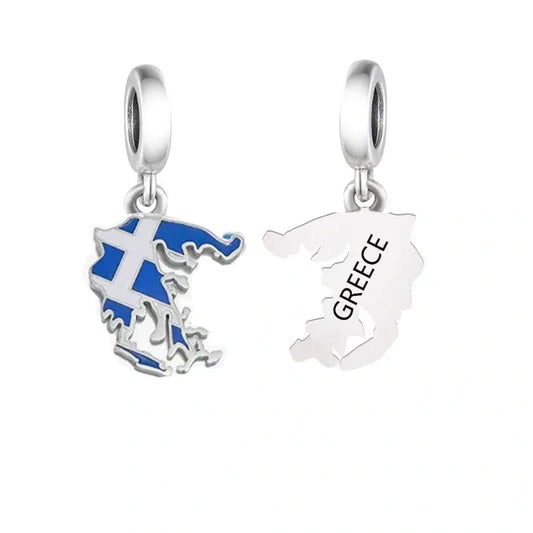 jewlouli greece-map-dangle-pandora-charm-jewelry fits pandora bracelet