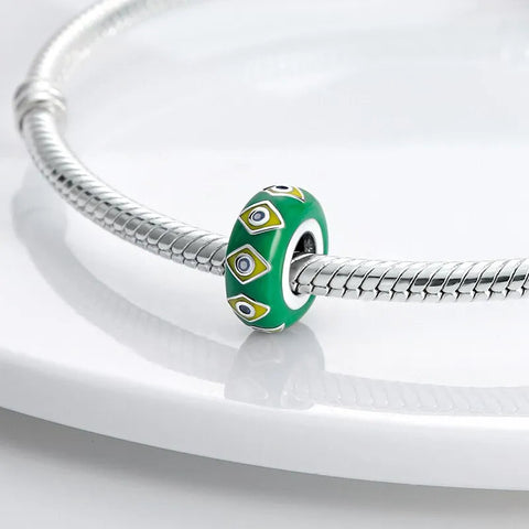 Brazilian Green Enamel Evil Eye Charm