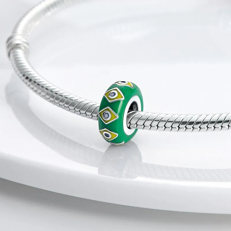 green and yellow brazilian enamel charm