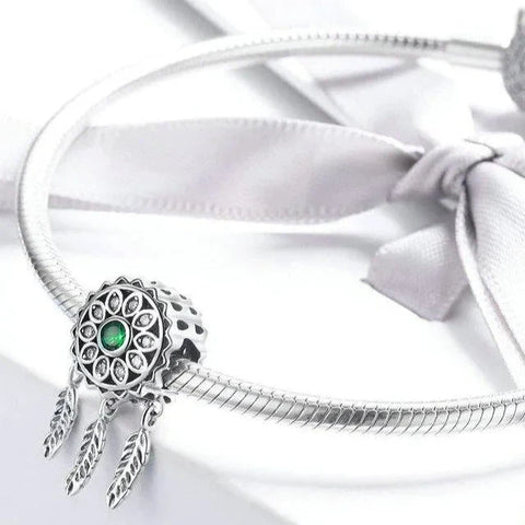 Green Dream Catcher Charm