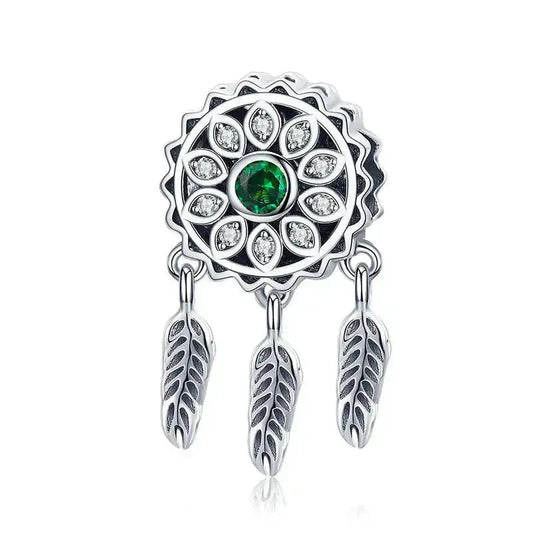 Green Dream Catcher Charm