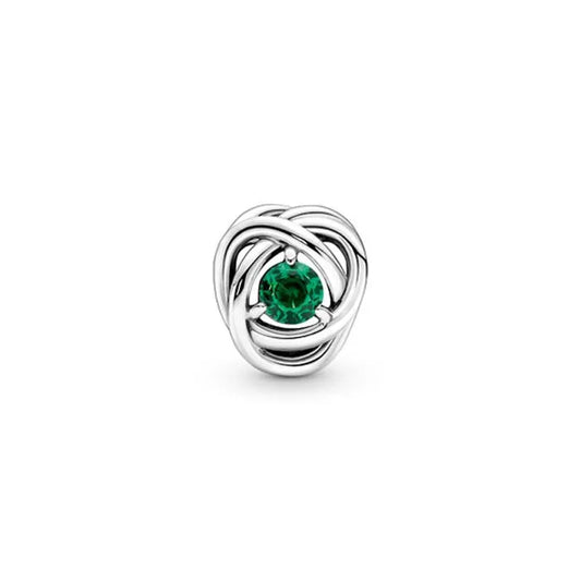 Green Eternity Circle Charm May - Circle charm in green, symbolizing eternal love, perfect for May birthdays.