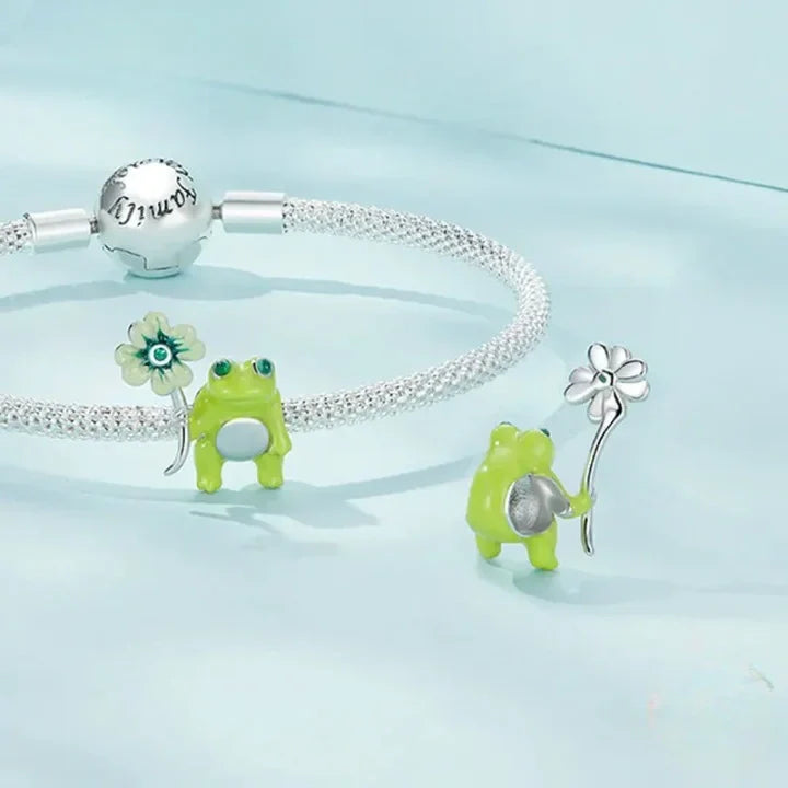 green-frog-charm fits Pandora bracelet affordable Jewelry charm