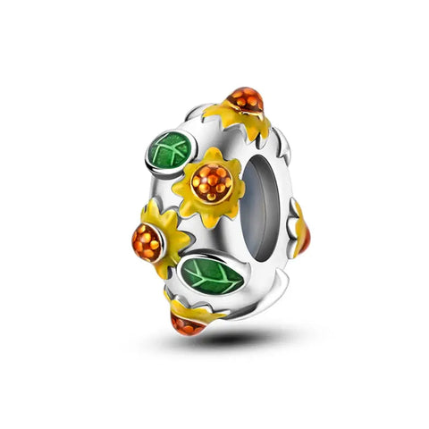 Collered Spacer silver Charm - Collered Spacer silver Charm