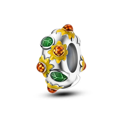 Collered Spacer silver Charm