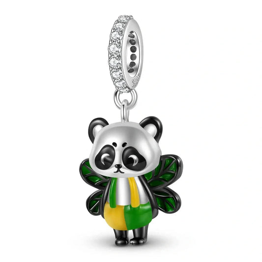 jewlouli green winged panda dangle pandora charm jewelry fits pandora bracelet