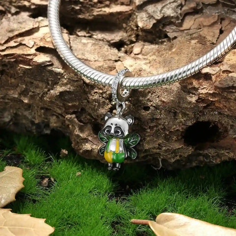 jewlouli green winged panda dangle pandora charm jewelry fits pandora bracelet