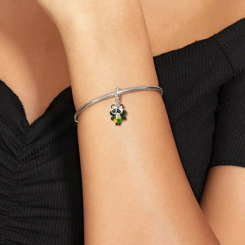 jewlouli green winged panda dangle pandora charm jewelry fits pandora bracelet