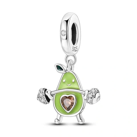 jewlouli gym-lifting-avocado-pandora-charm-jewelry__ fits pandora bracelet