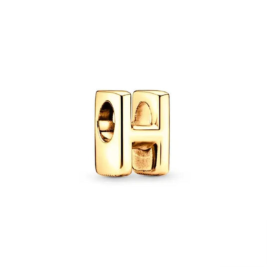 H gold charm letter for pandora bracelets