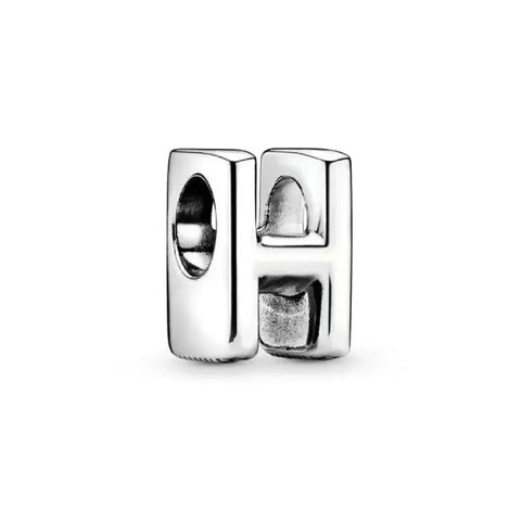 Silver Letter Clear H Charm - Silver Letter Clear H Charm