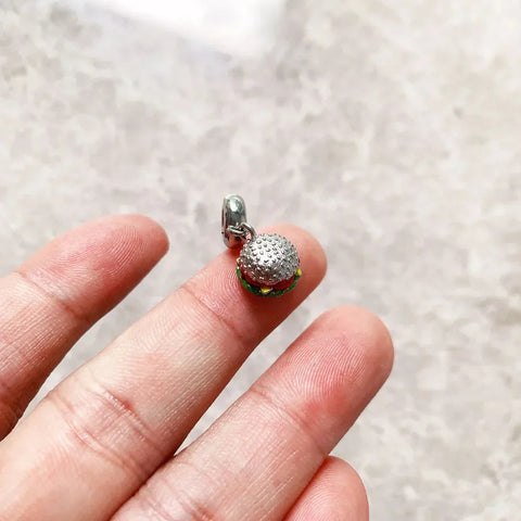 Hamburger Charm - Fits pandora Bracelet