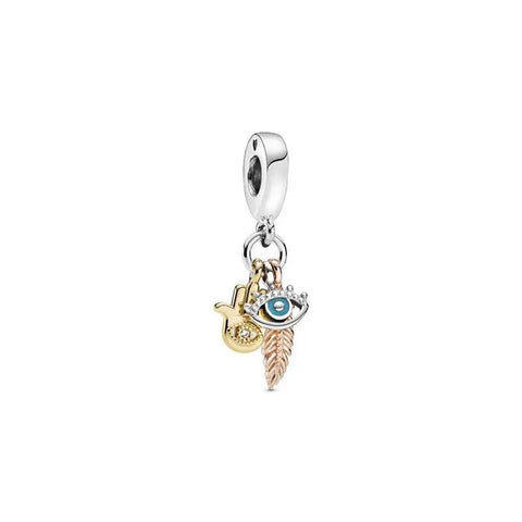 All-seeing eye dangle charm, a symbol of protection and insight on charm bracelets