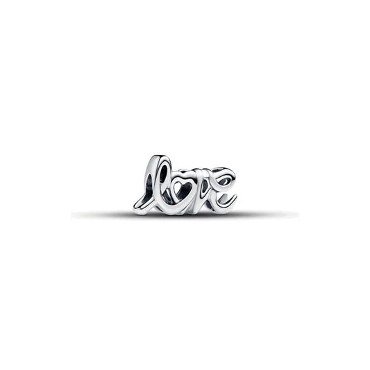 Handwritten Love Charm - Handwritten-style love charm, ideal for romantic and meaningful jewelry designs.