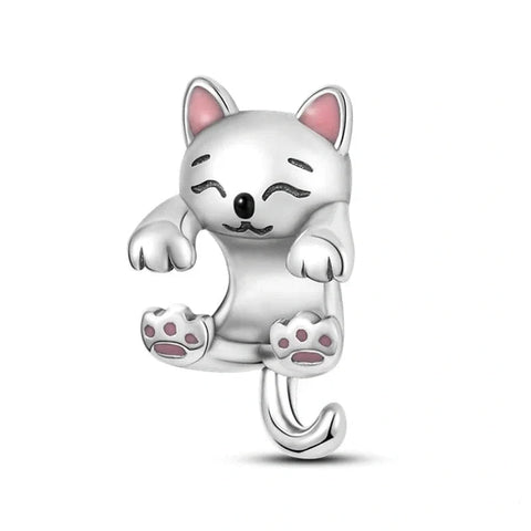 Hanging Silver Cat Charm