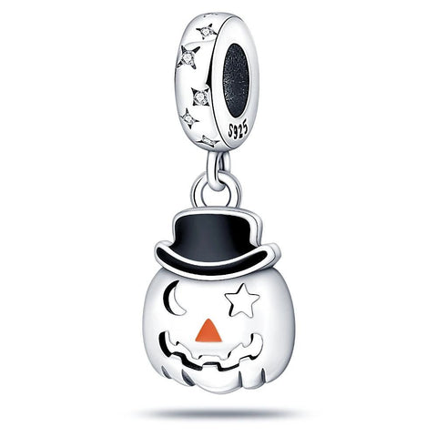 Sterling Silver Haunted House Double Dangle Charm for Halloween - Sterling silver double dangle haunted house charm with spooky enamel details, perfect for Halloween bracelets.