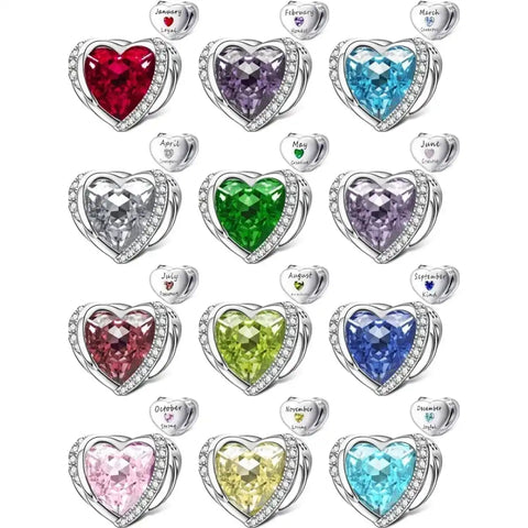 jewlouli heart birthstone charmscharmjewlouli jewelry fits pandora bracelet