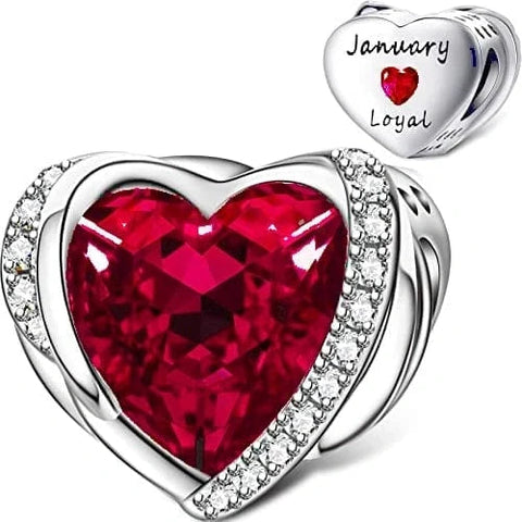 Heart Birthstone Charms - Heart Birthstone Charms
