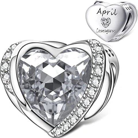 Heart Birthstone Charms - jewlouli heart birthstone charmscharmjewlouli jewelry fits pandora bracelet
