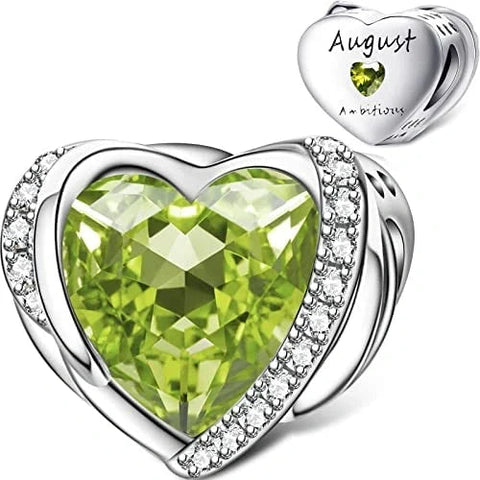 Heart Birthstone Charms - Heart Birthstone Charms