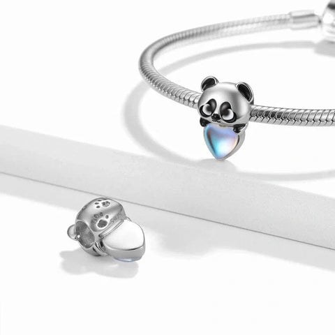 jewlouli heart hugging panda pandora charm jewelry fits pandora bracelet