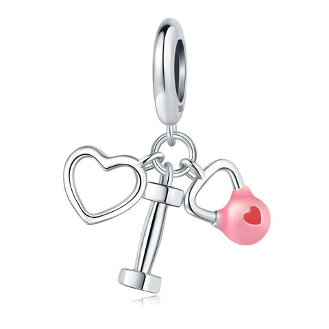 Heart & Kettlebell Fitness Trio Dangle Charm - Heart & Kettlebell Fitness Trio Dangle Charm