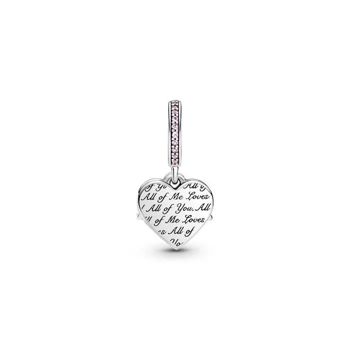 Heart Mom Dangle Charm - "Mom" dangle charm with a heart, perfect for Mother’s Day gifts and family collections.