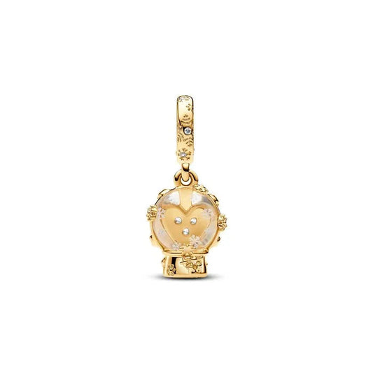 Heart Snowflake Snow Globe Dangle Charm