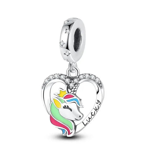 Heart Lucky Unicorn Charm - Heart Lucky Unicorn Charm