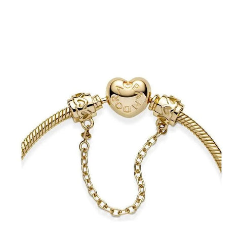 Hearts Safety Chain -Gold Plated - Hearts Safety Chain -Gold Plated