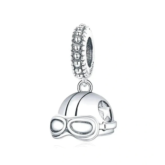 Helmet Charm - helmet fits Pandora bracelet affordable charm Jewelry