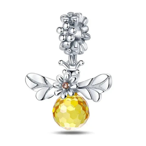 Honey Bee Pendant Silver Charm - Honey Bee Pendant Silver Charm