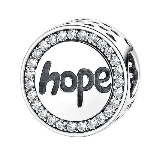 Hope Silver Spacer Bead Charm