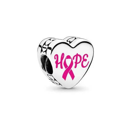 Hope pink ribbon charm, a meaningful charm supporting awareness and important causes