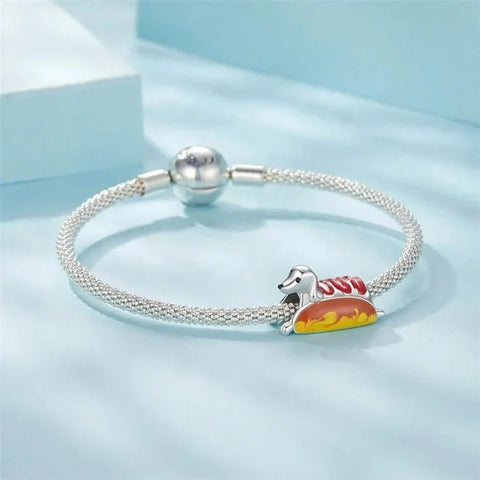 jewlouli hot dog dachshund charm jewlouli jewelry fits pandora bracelet