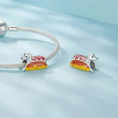 jewlouli hot dog dachshund charm jewlouli jewelry fits pandora bracelet