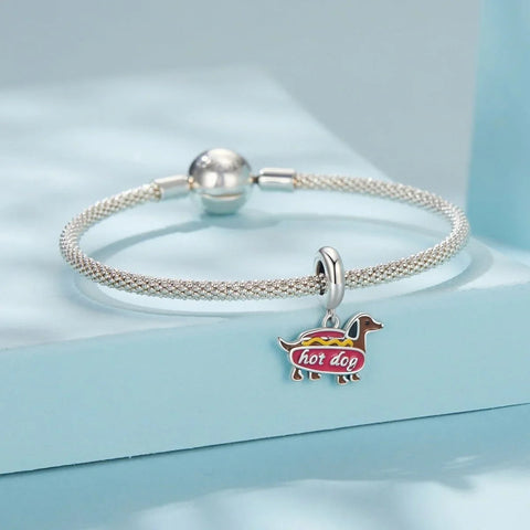 Hot Dog Dachshund Dangle Charm - Hot Dog Dachshund Dangle Charm
