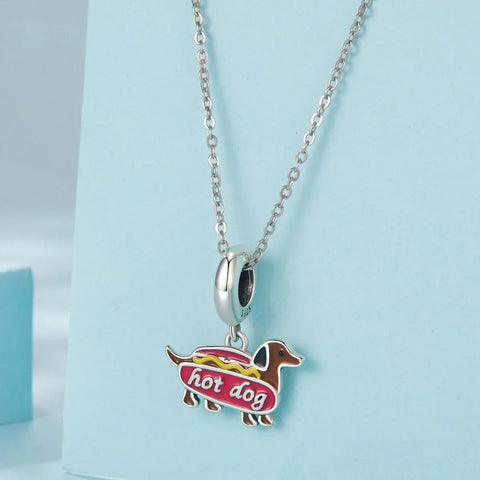 Hot Dog Dachshund Dangle Charm - Hot Dog Dachshund Dangle Charm